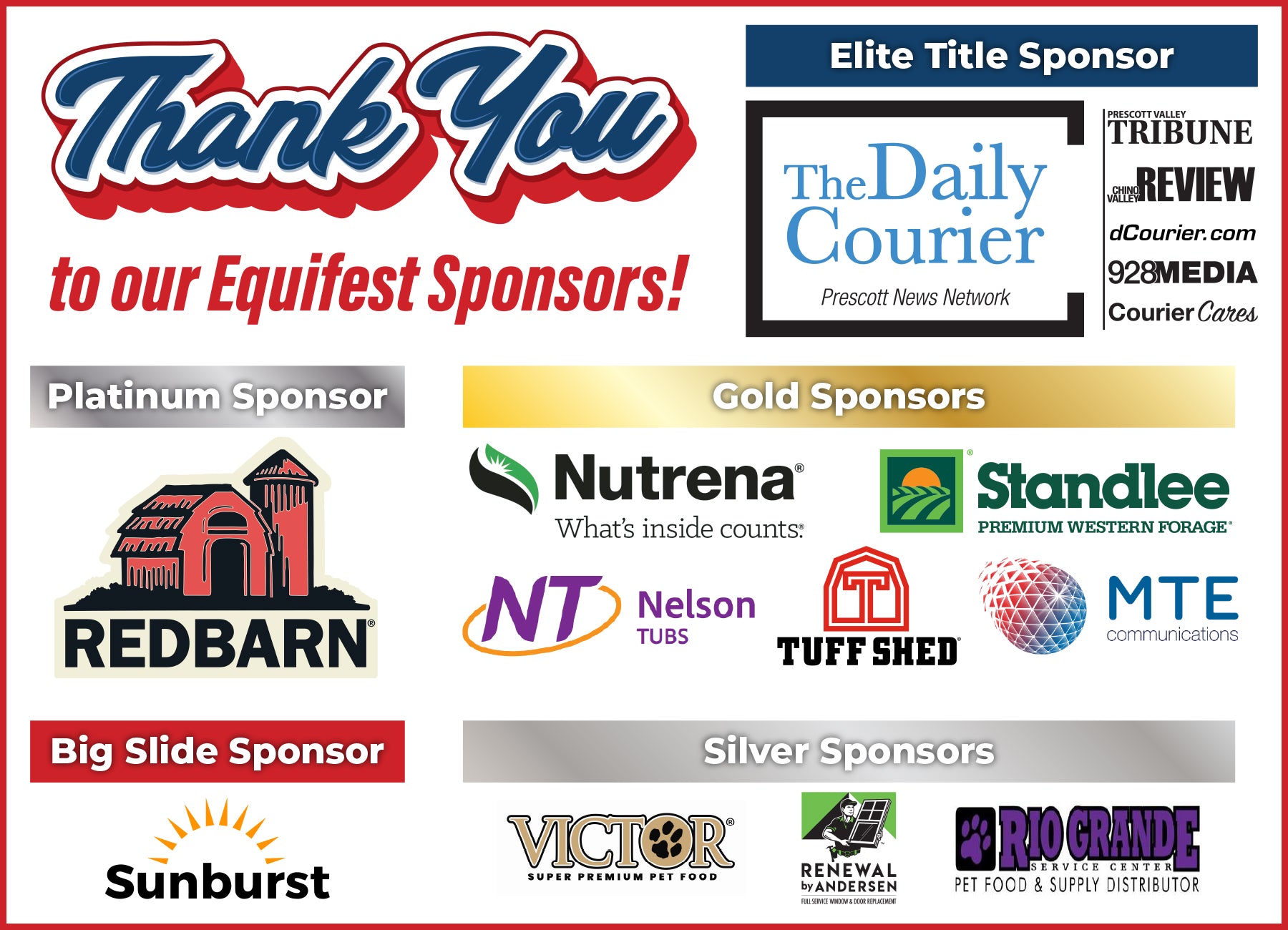 Thank you to our Equifest Sponsors graphic!