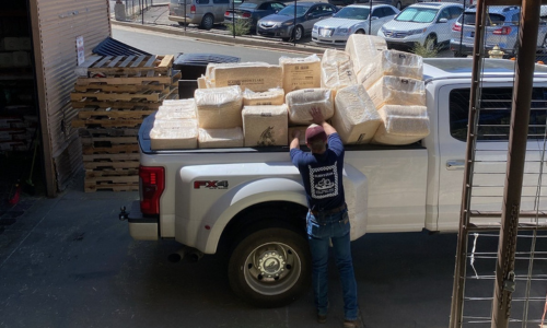 Loading a pickup truck